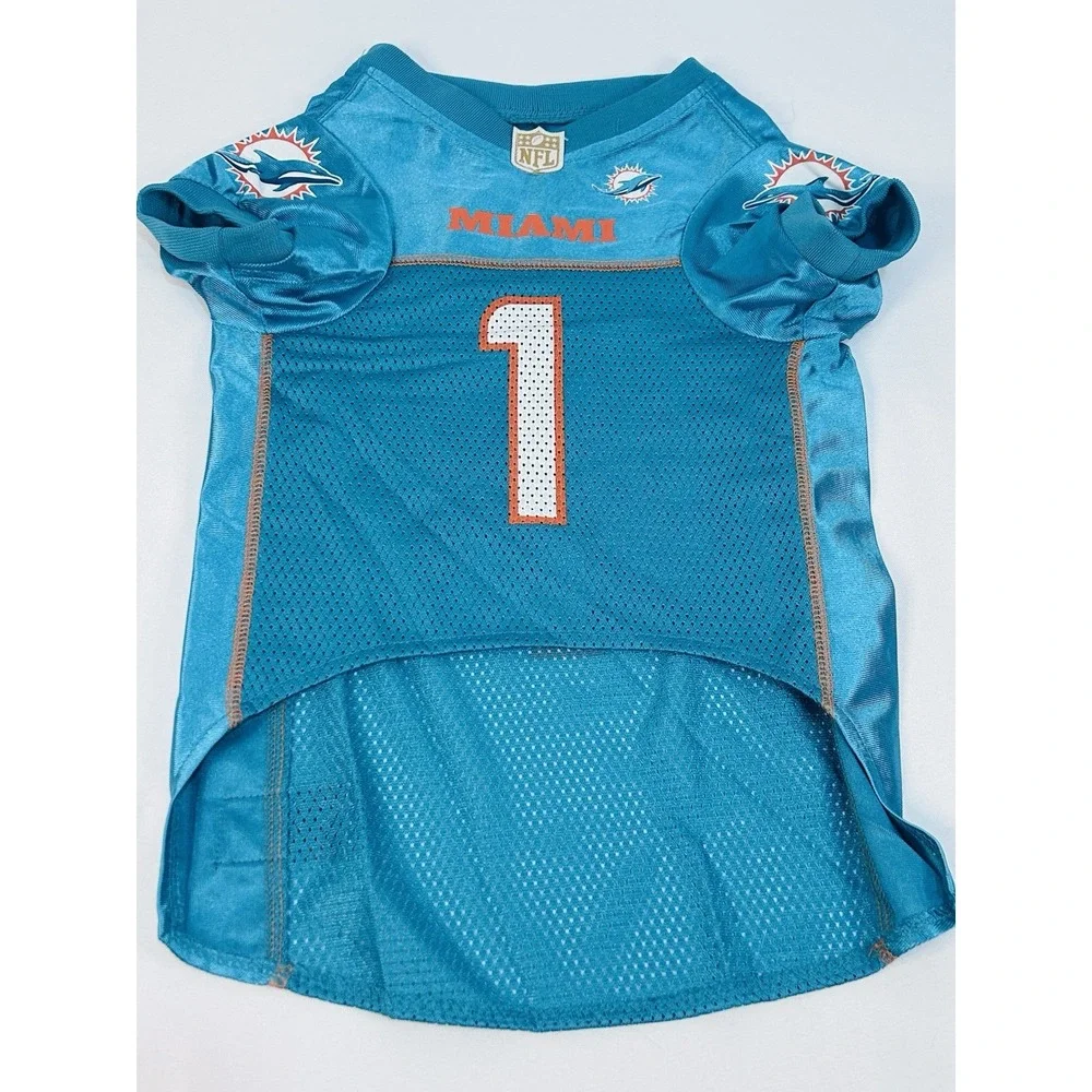 Miami Dolphins Dog Jersey Tua Tagovailoa NFL Mesh Pet Shirt Size L Aqua